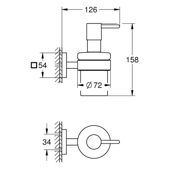 Grohe QuickFix Start Cube 41098000 Габаритні розміри