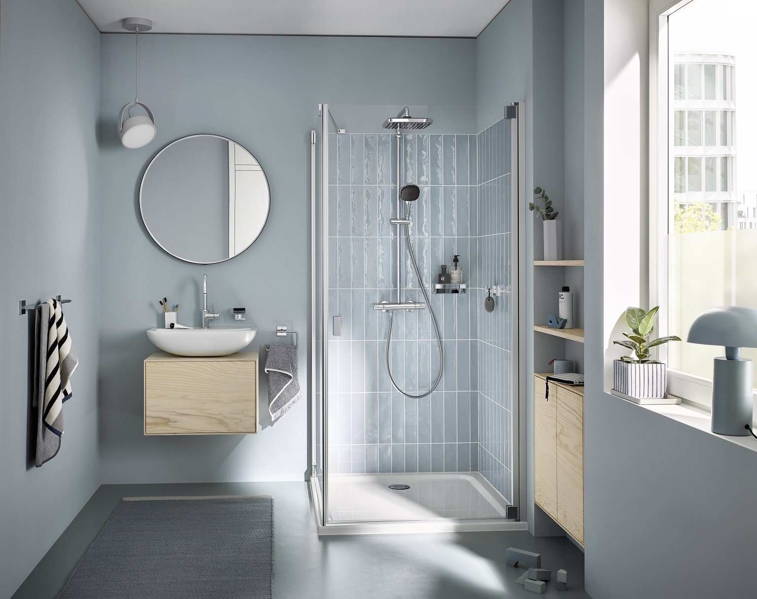 Душова система з термостатом Grohe QuickFix Vitalio Comfort System 250 Cube 26696001 зовнішній вигляд - фото 9