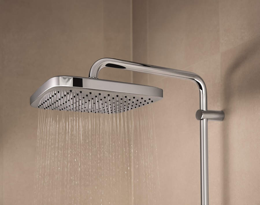 Душевая система с термостатом Grohe QuickFix Vitalio Comfort System 250 Cube 26696001 обзор - фото 8