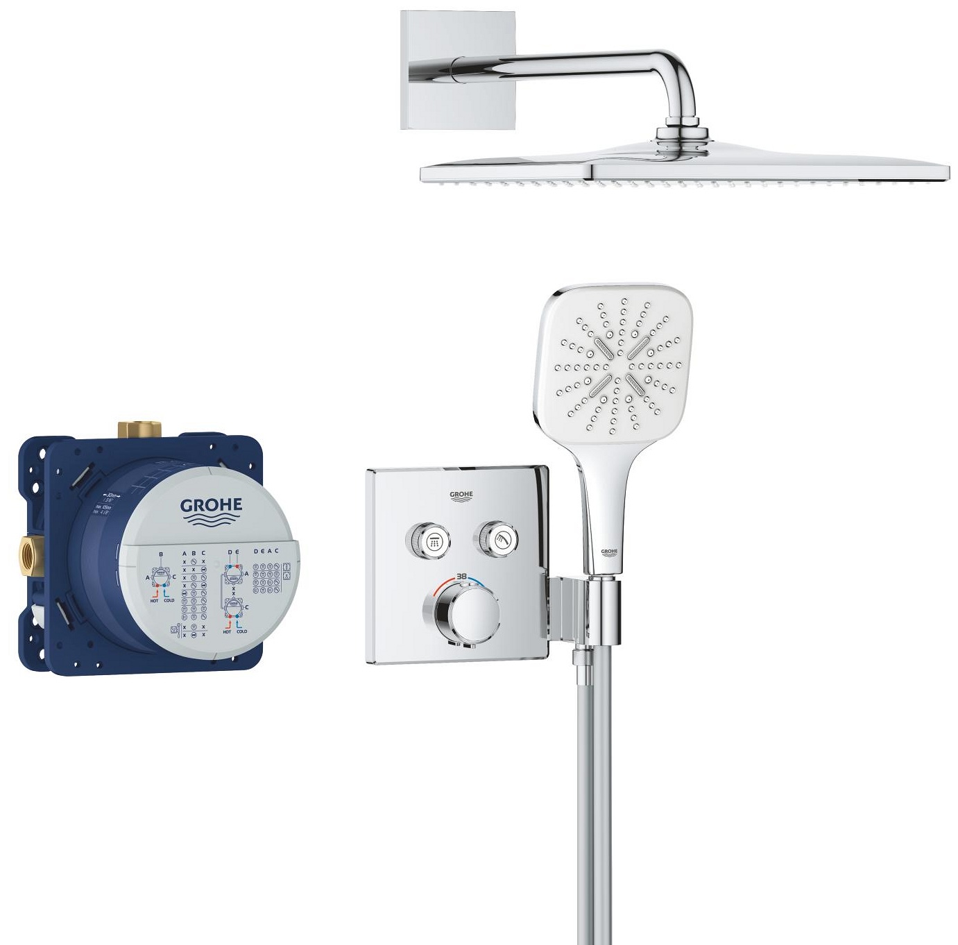 Душова система прихованого монтажу Grohe QuickFix Precision SmartControl 34876000 ціна 30699 грн - фотографія 2