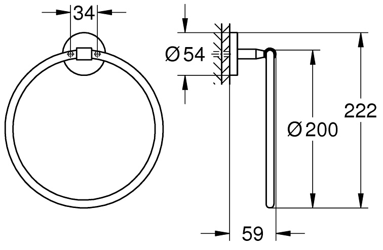 Grohe QuickFix Start Cosmopolitan 41167000 Габаритні розміри