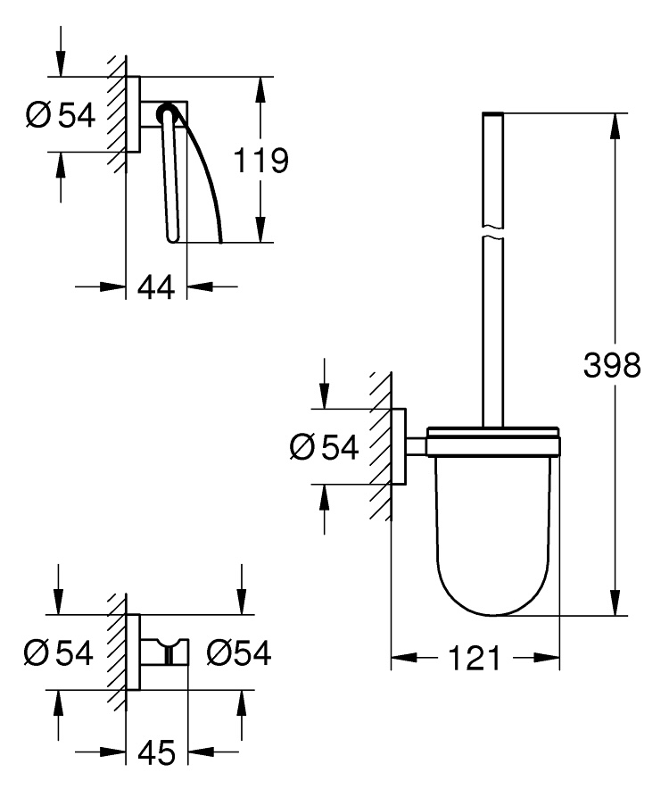 Grohe QuickFix Start 41204000 Габаритные размеры