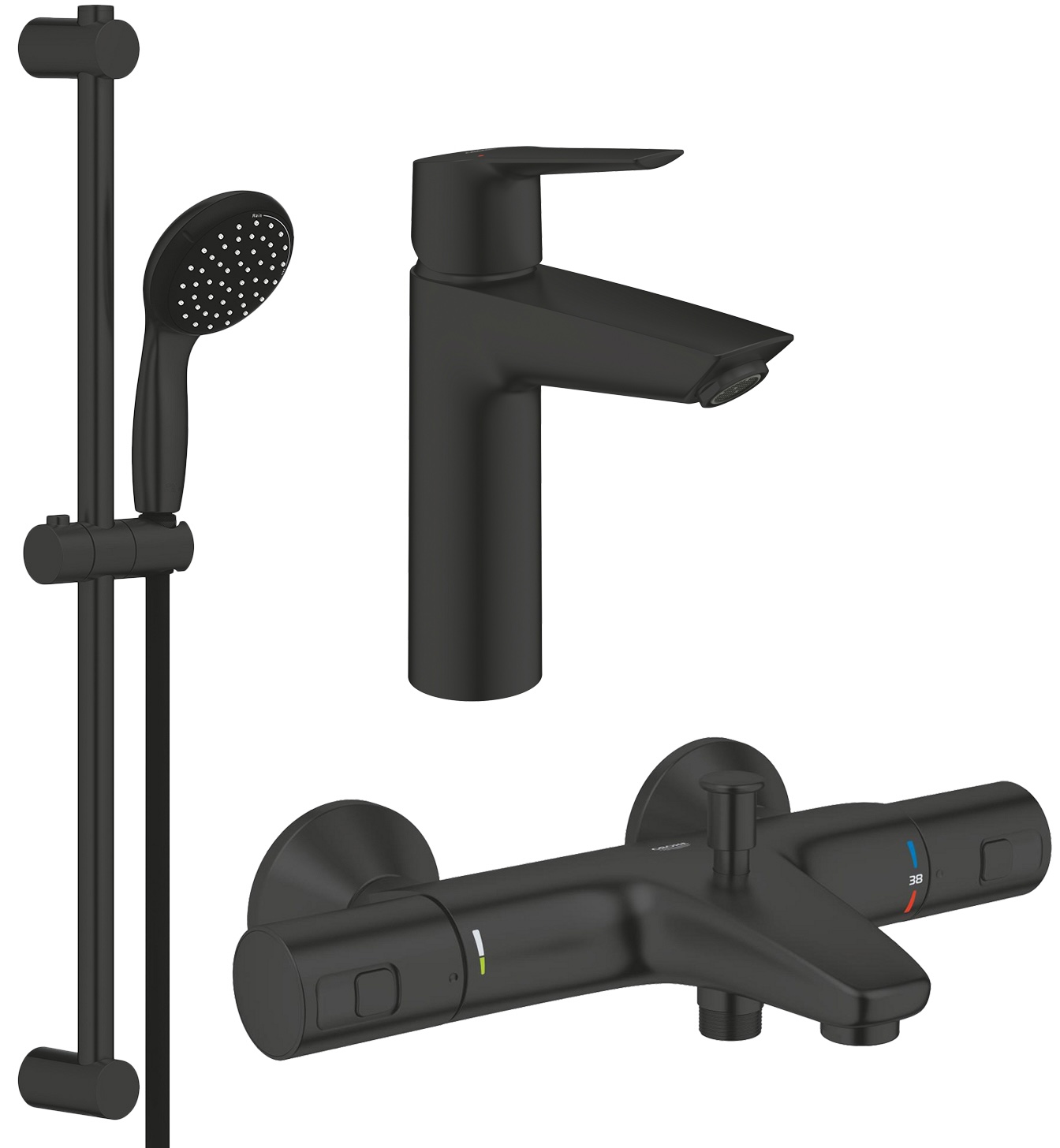 Набор смесителей для ванной комнаты Grohe QuickFix Start Black UA303304TM в интернет-магазине, главное фото