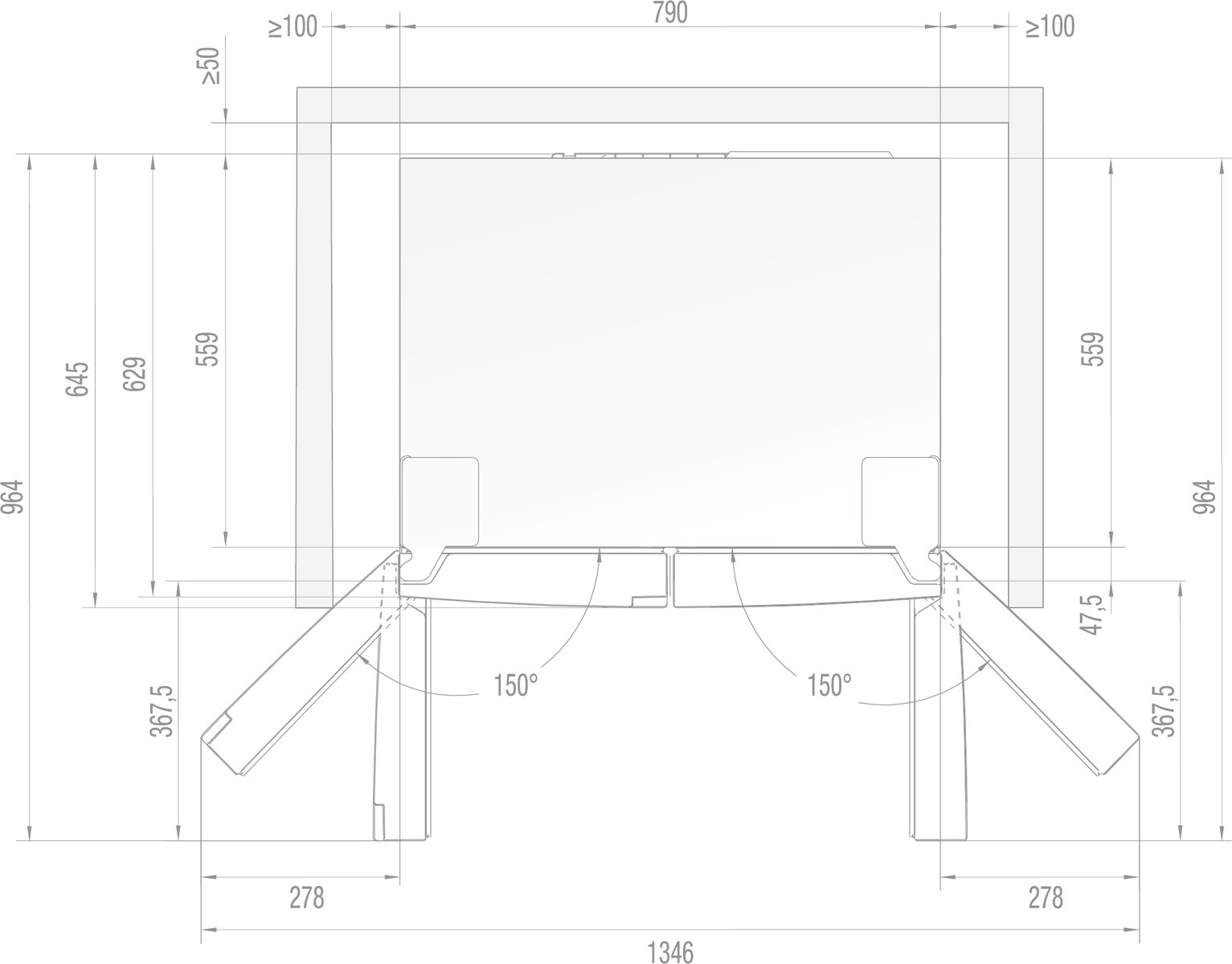 Gorenje NRM8182MX Габаритные размеры