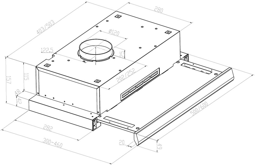 Pyramida TLX1-60 SL Габаритные размеры