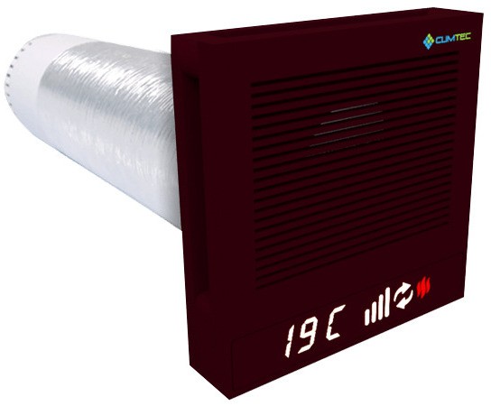 Рекуператор с ЕС вентилятором Climtec Quattro 100 Standard (Черно-красный)