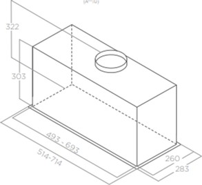 Elica LANE SENSOR BL MAT/A/72 Габаритные размеры