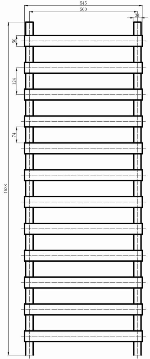 ArttiDesign Menton 12/1500 білий матовий (MN 12.55.150.W) Габаритні розміри