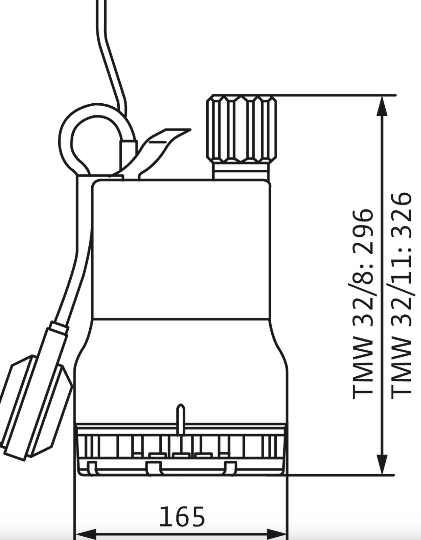 Wilo Drain TMW 32/8-10M (4058059) Габаритные размеры