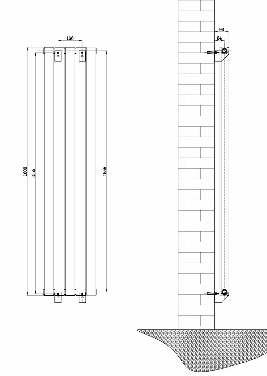 ArttiDesign Livorno II 5/1600/340/50 сірий матовий Габаритні розміри