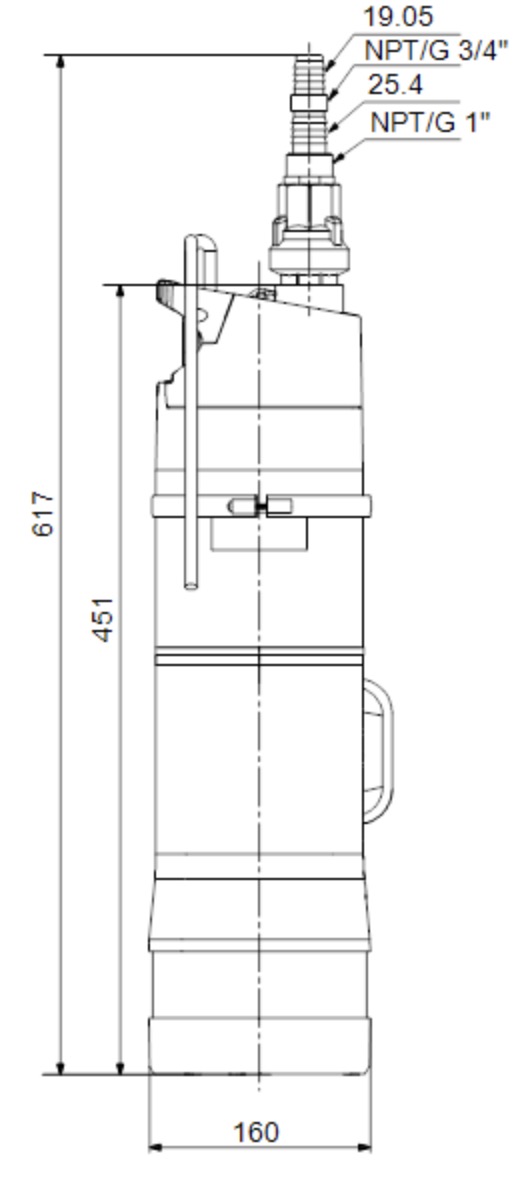 Grundfos SB 3-35 A (92712333) Габаритные размеры