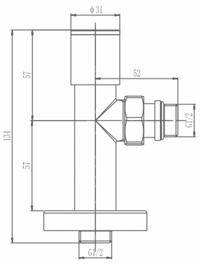ArttiDesign удлиненный 1/2” x 1/2” черный матовый Габаритные размеры