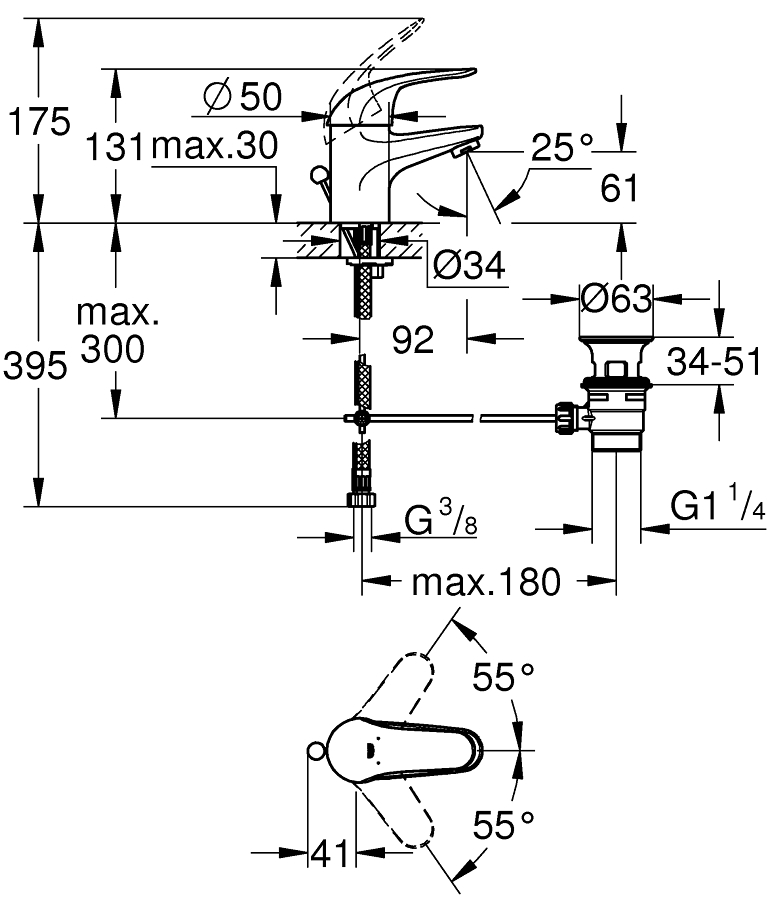 ᐉ Смеситель для умывальника Grohe Euroeco S-Size 23262001 купить по ...