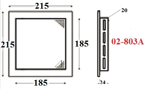 AirRoxy 20/20 Graphite (02-803AGR) Габаритні розміри