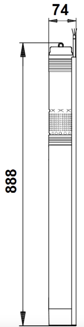 Grundfos SQE2-115 комплект + 80 м кабелю (96524507) Габаритні розміри