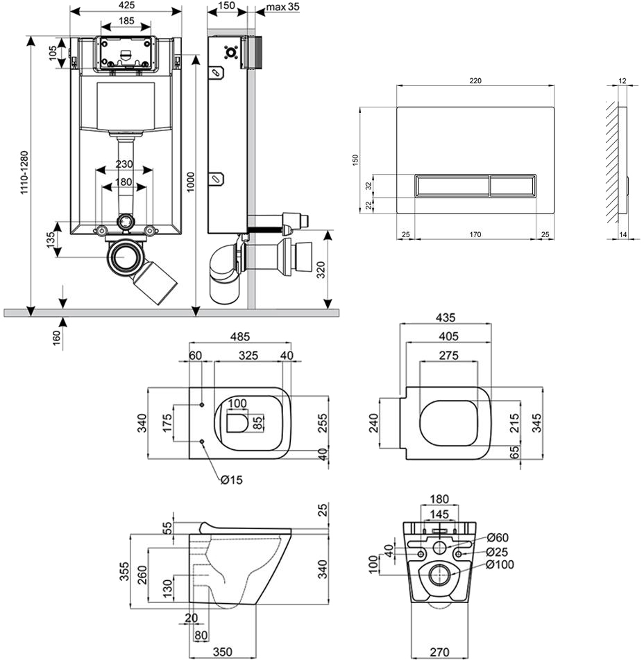 Q-Tap Nest QT1733052ERMB0133M425M08V1091MB Габаритні розміри