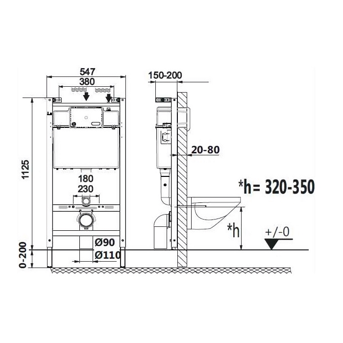 Roca Active A89P11001B Габаритные размеры