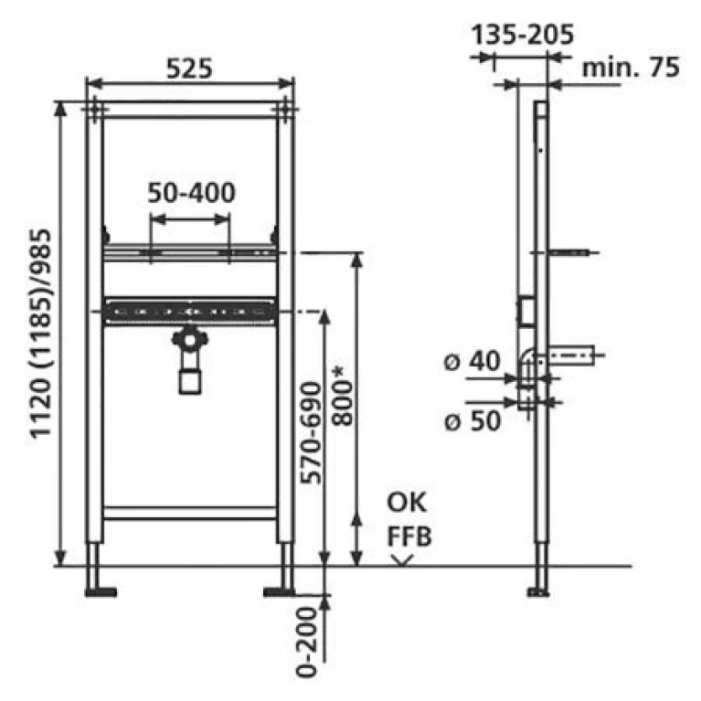 Sanit 90.669.00.T000 Габаритные размеры