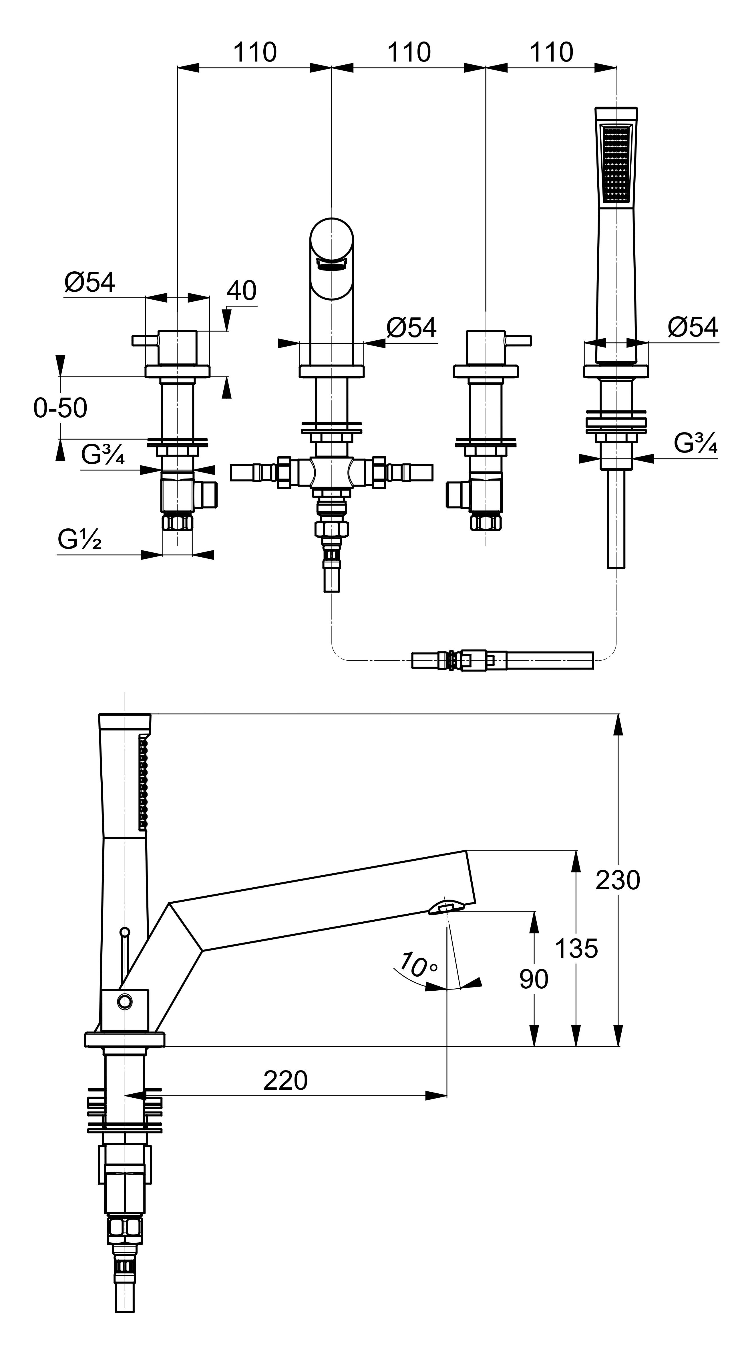 Kludi Bozz 384240576 Габаритні розміри