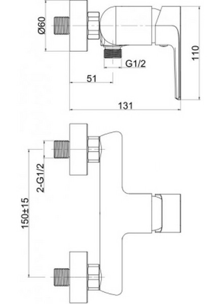 Cersanit Suaro S951-239 Габаритные размеры