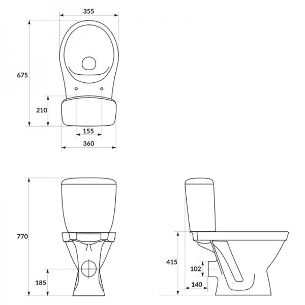 Cersanit Cersania 705 Simpleon 011 (K119-001) Габаритные размеры