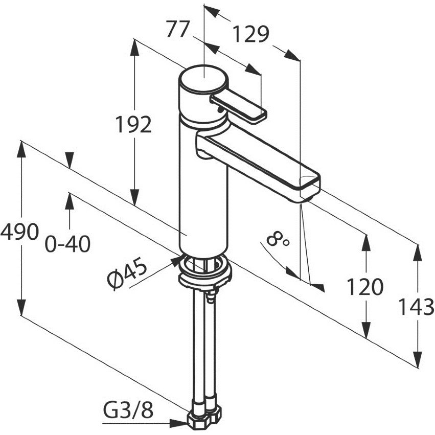 Kludi Zenta 382650575 Габаритные размеры