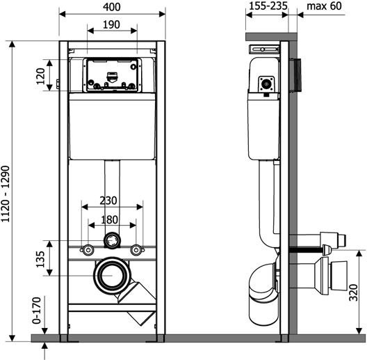 Ravak Smart Eco GPX2240105 (без панелі) Габаритні розміри