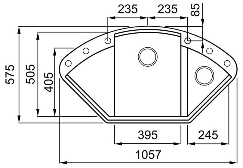 Elleci Easy Corner Aluminium 79 Габаритні розміри