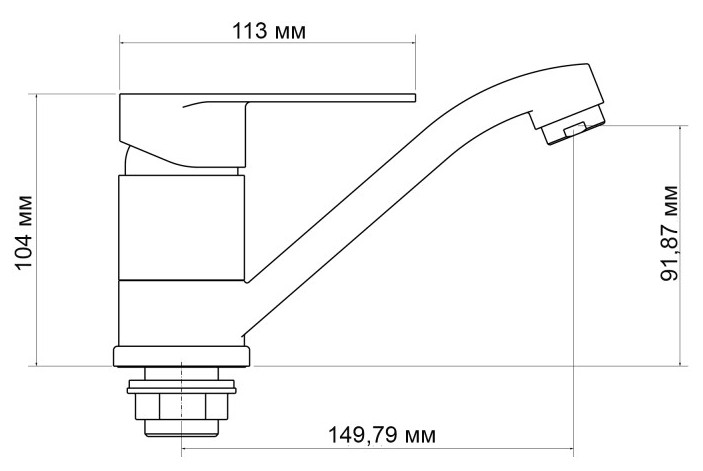 Lidz Tani 003M (k40) LDTAN003MCRM44969 Chrome Габаритні розміри