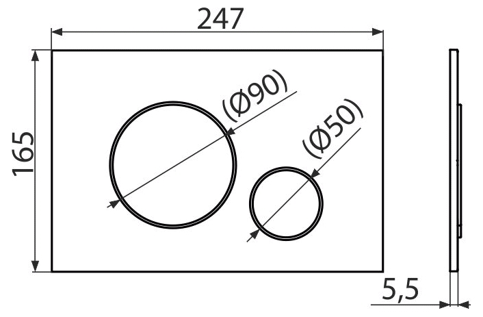 Alcaplast M670 Габаритні розміри