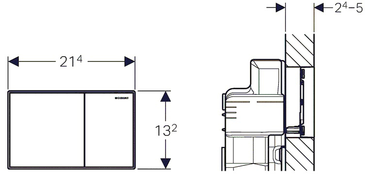 Geberit Sigma60 115.640.SI.1 Габаритные размеры