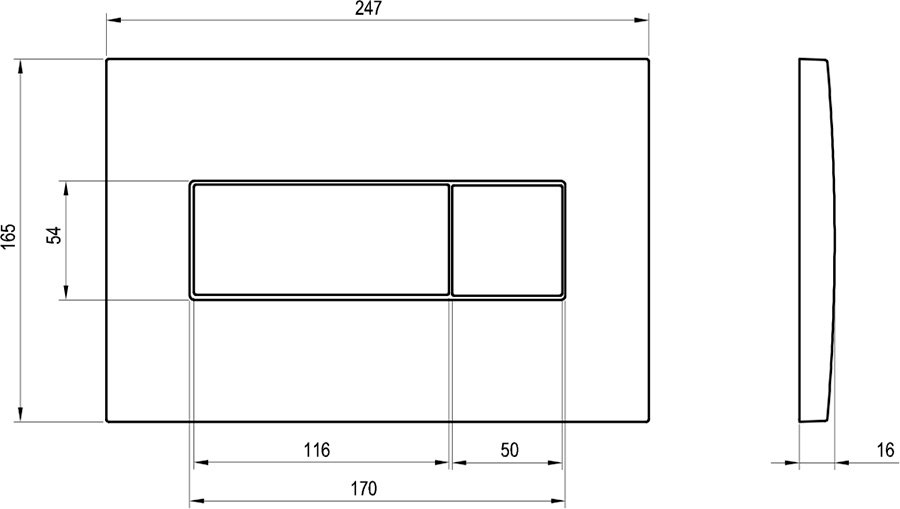 Ravak Uni X01456 Габаритные размеры