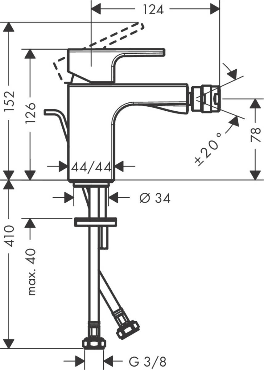 Hansgrohe Vernis Shape 71211670 Black Габаритні розміри