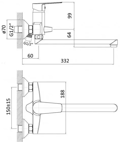 RJ Lotus RBZZ002-9B Габаритные размеры