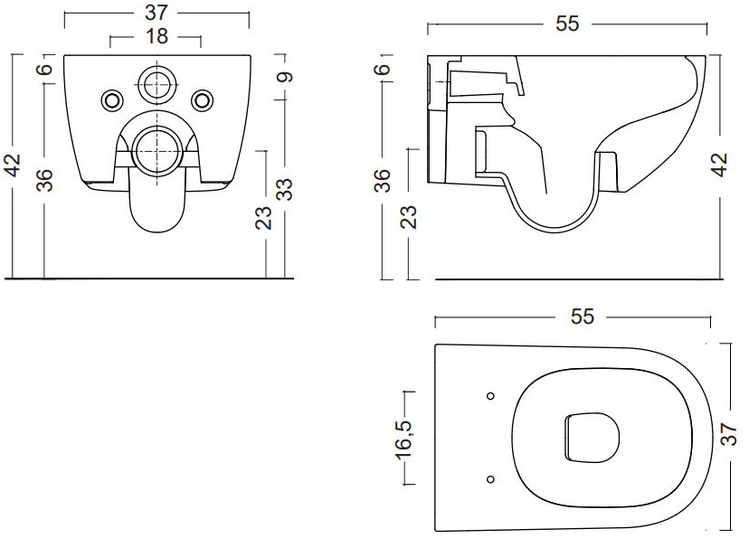 Nic Design Pin 003709008 чорний глянець Габаритні розміри