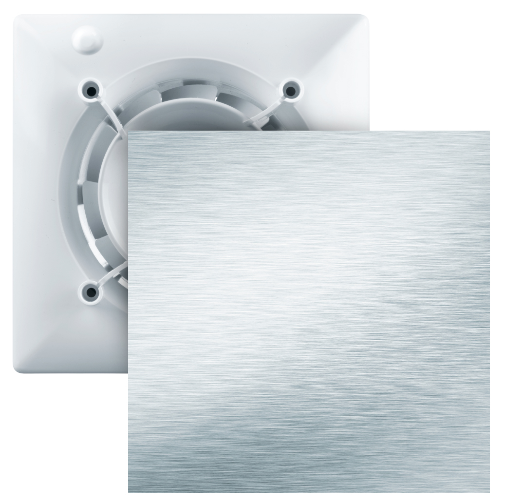 Вытяжной вентилятор с панелью Вентс 100 Эйс + ФП 160 Плейн алюмат