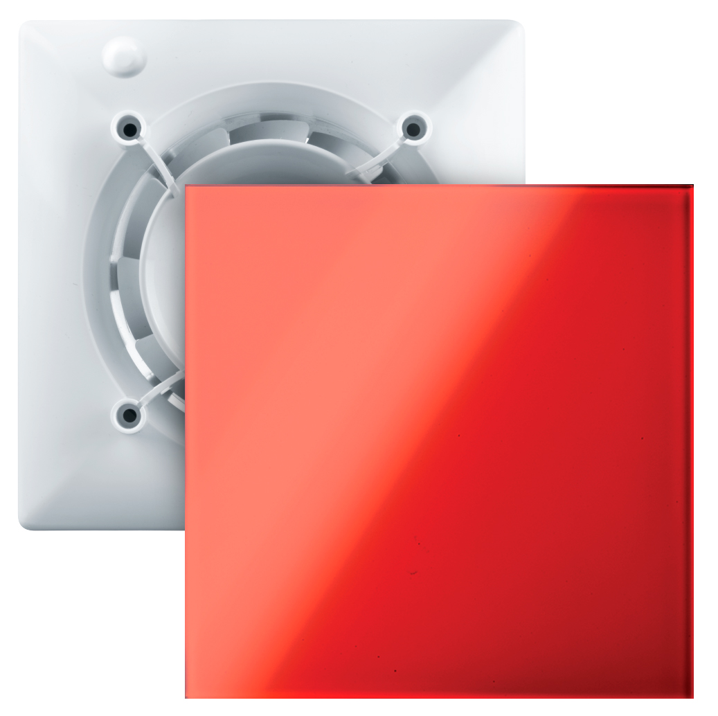 Витяжний вентилятор із панеллю Вентс 100 Ейс + ФПА 180/100 Глас-1 червоний в інтернет-магазині, головне фото