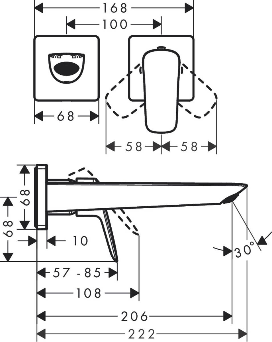 Hansgrohe Logis 71256670 Габаритні розміри