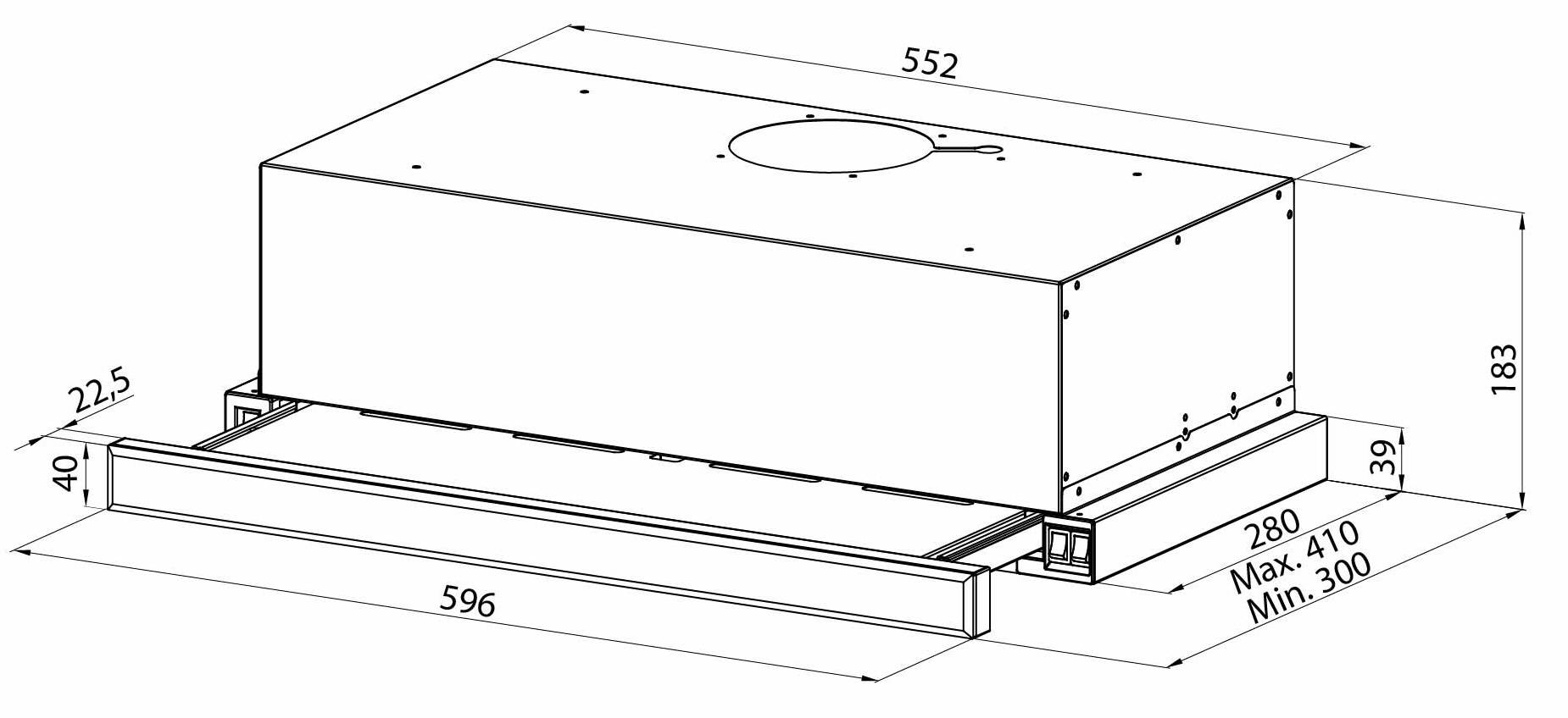 Pyramida AGS 60 WH Габаритні розміри