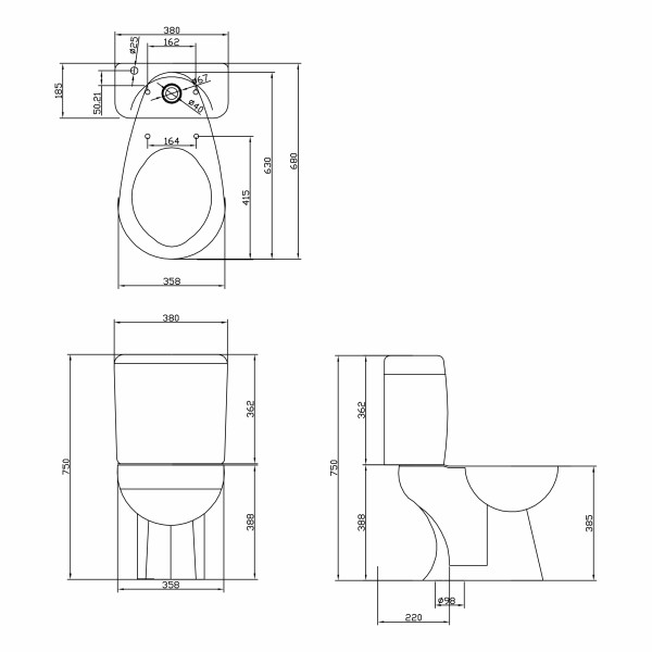 Унитаз-компакт RJ FLY Rimless RJCE08402 цена 0 грн - фотография 2