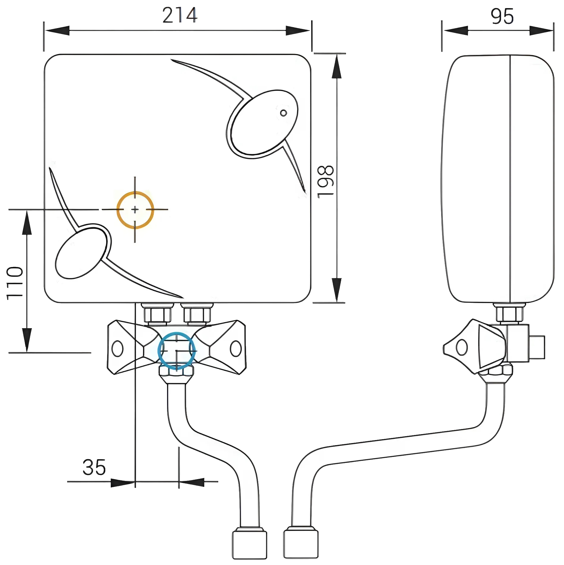 Kospel Optimus EPJ-4.4 Габаритные размеры