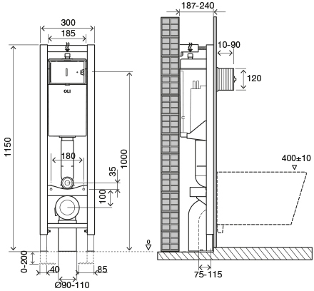 OLI Quadra Plus (722019) Габаритные размеры