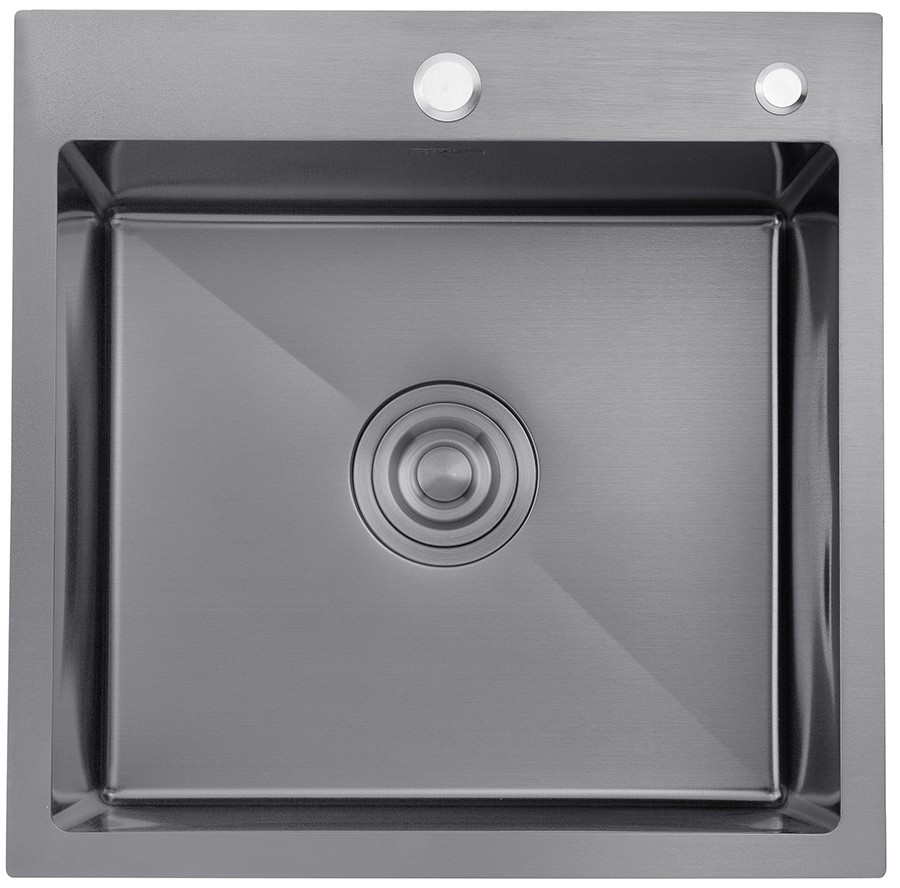 Кухонная мойка черная Kroner KRP Schwarze - 5050HM PVD (3/1 мм)