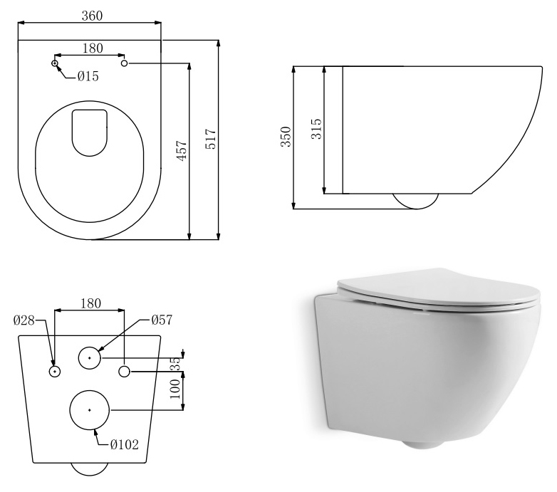 Geberit DuofixBasic 458.103.00.1 + 115.127.21.1 + 3020162 Габаритные размеры