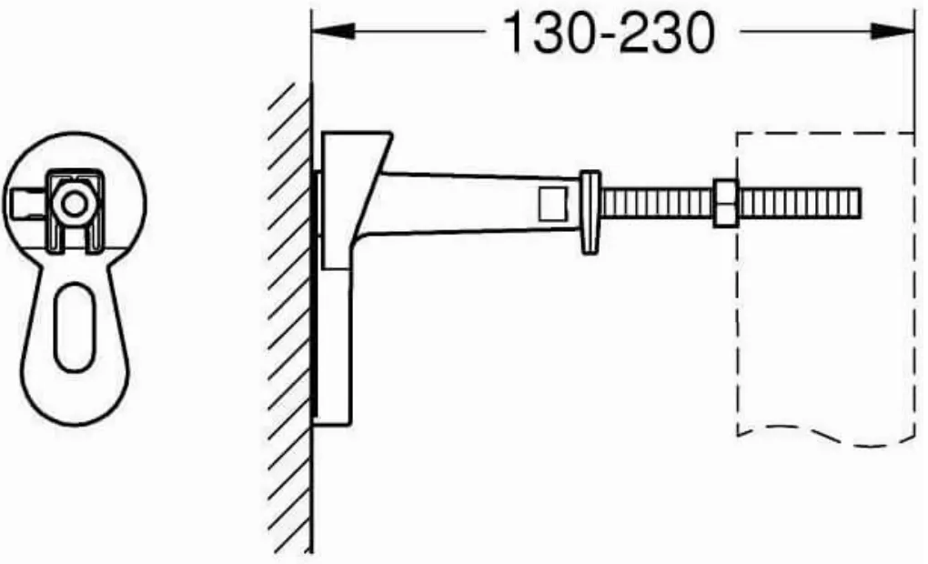 Grohe Rapid SL UA388400WG+A34H688000 Габаритные размеры