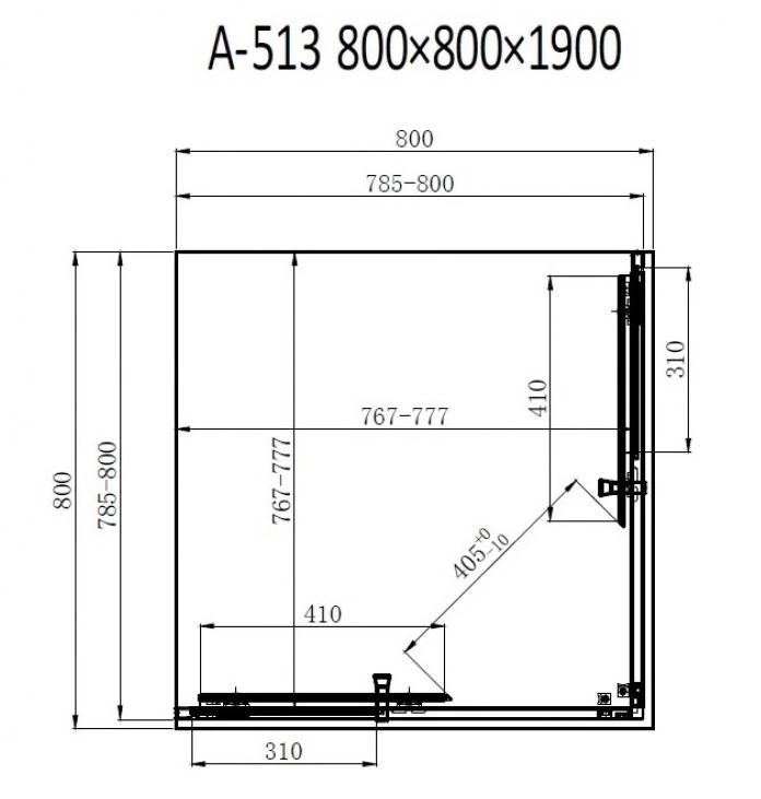 Dusel A-513 80x80x190 шиншилла Габаритные размеры