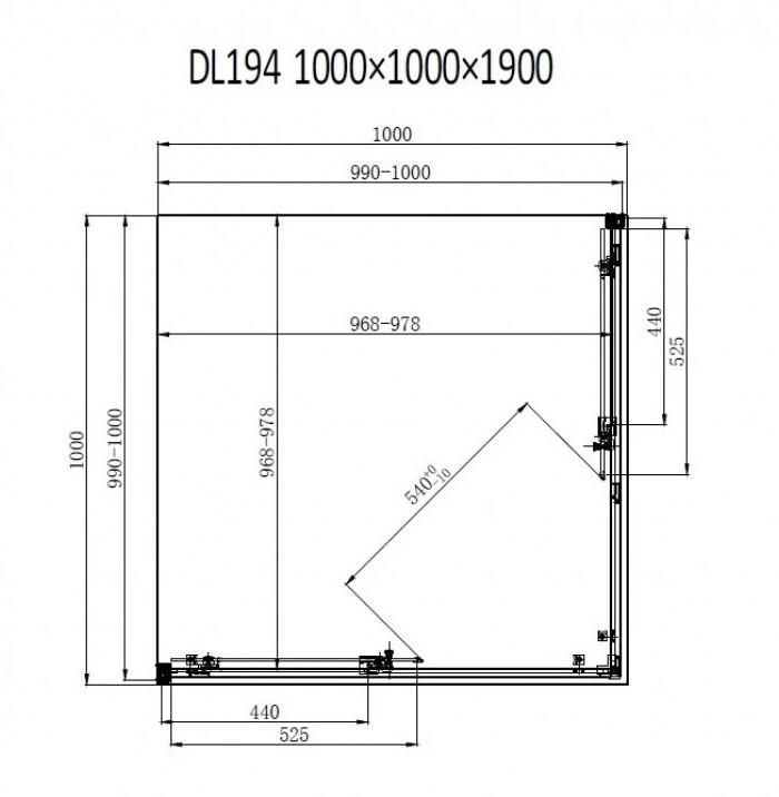 Dusel DL194 Chrome 100x100 Габаритные размеры