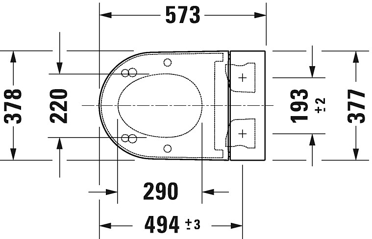 Duravit SensoWash Stark f Plus (612000012000320) Габаритные размеры