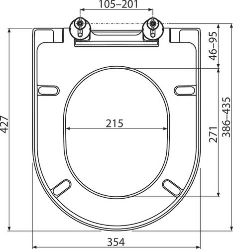 Ravak Uni Chrome 02A X01549 white Габаритні розміри