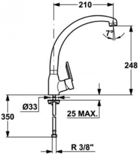 Teka MF-2 Forum H (MN) (8191462) хром Габаритные размеры